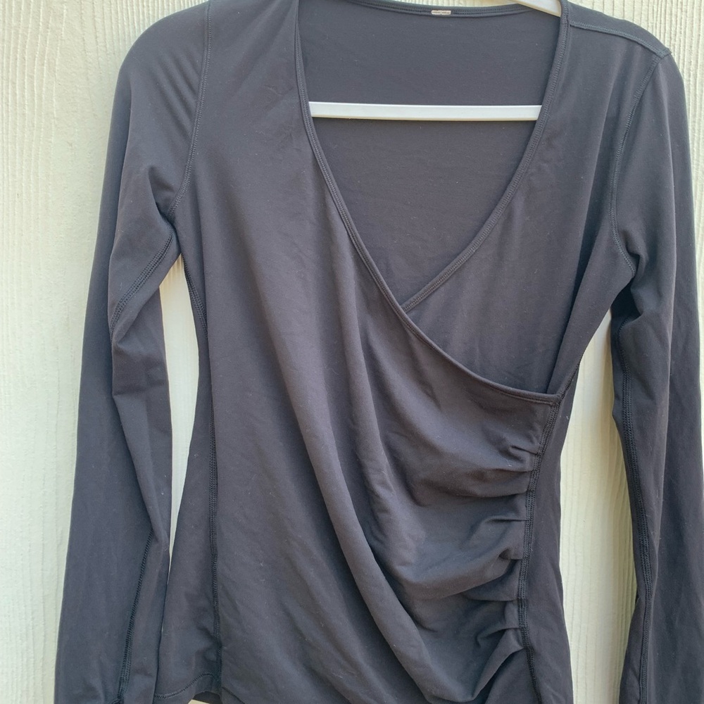 Elegant Black Women's Wrap Top